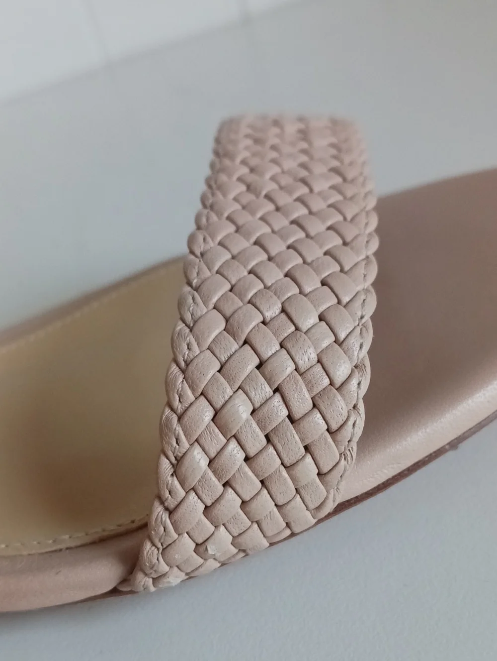 ALEXANDRE BIRMAN NEW TAN LANNY MACRAME MULES